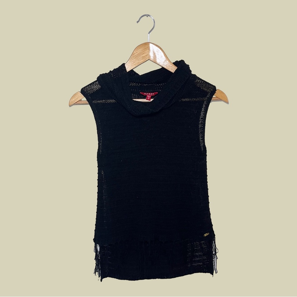Black Guess Crochet Top